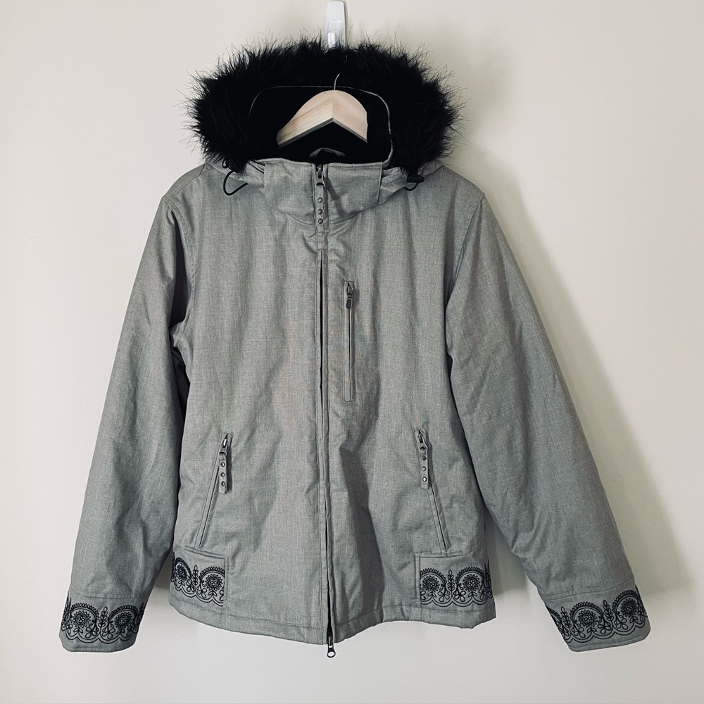 Kemper Snowboarding/Ski Coat Removable Faux Fur Hood Women's Size Large